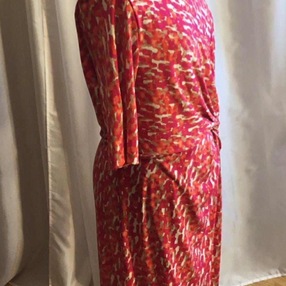 NWOT CHAUS XL dress with 3/4 length sleeves in vibrant colors - Picture 7 of 12